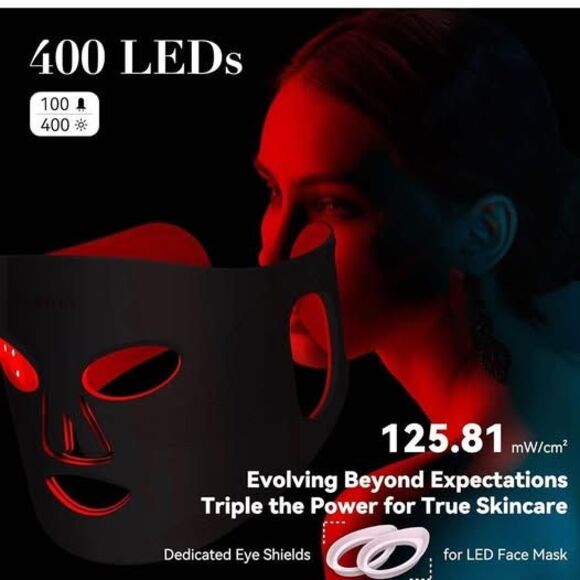 Red Light Therapy Face Mask NEW IN BOX 400 LED - Picture 6 of 9